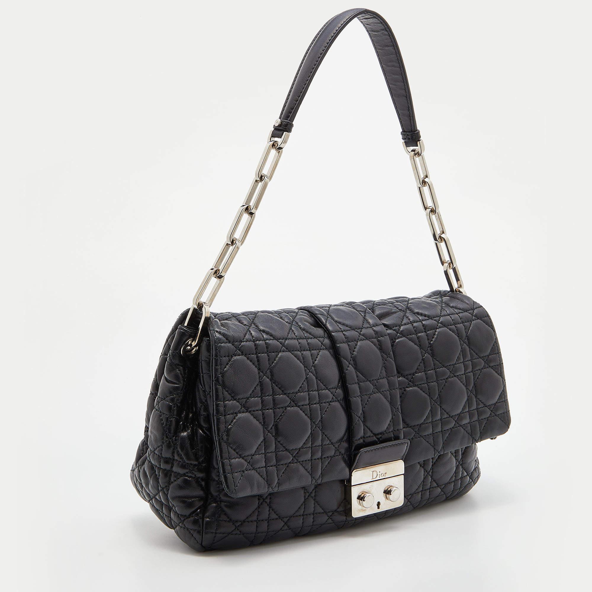 Women's Dior Black Cannage Leather Miss Dior Flap Bag