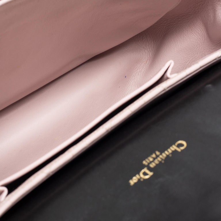 Dior Black Cannage Leather Miss Dior Medium Flap Bag For Sale 6