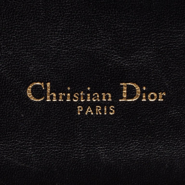 Dior Black Cannage Leather Miss Dior Medium Flap Bag For Sale 8