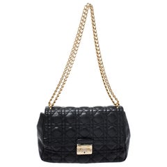 Dior Black Cannage Leather Miss Dior Medium Flap Bag