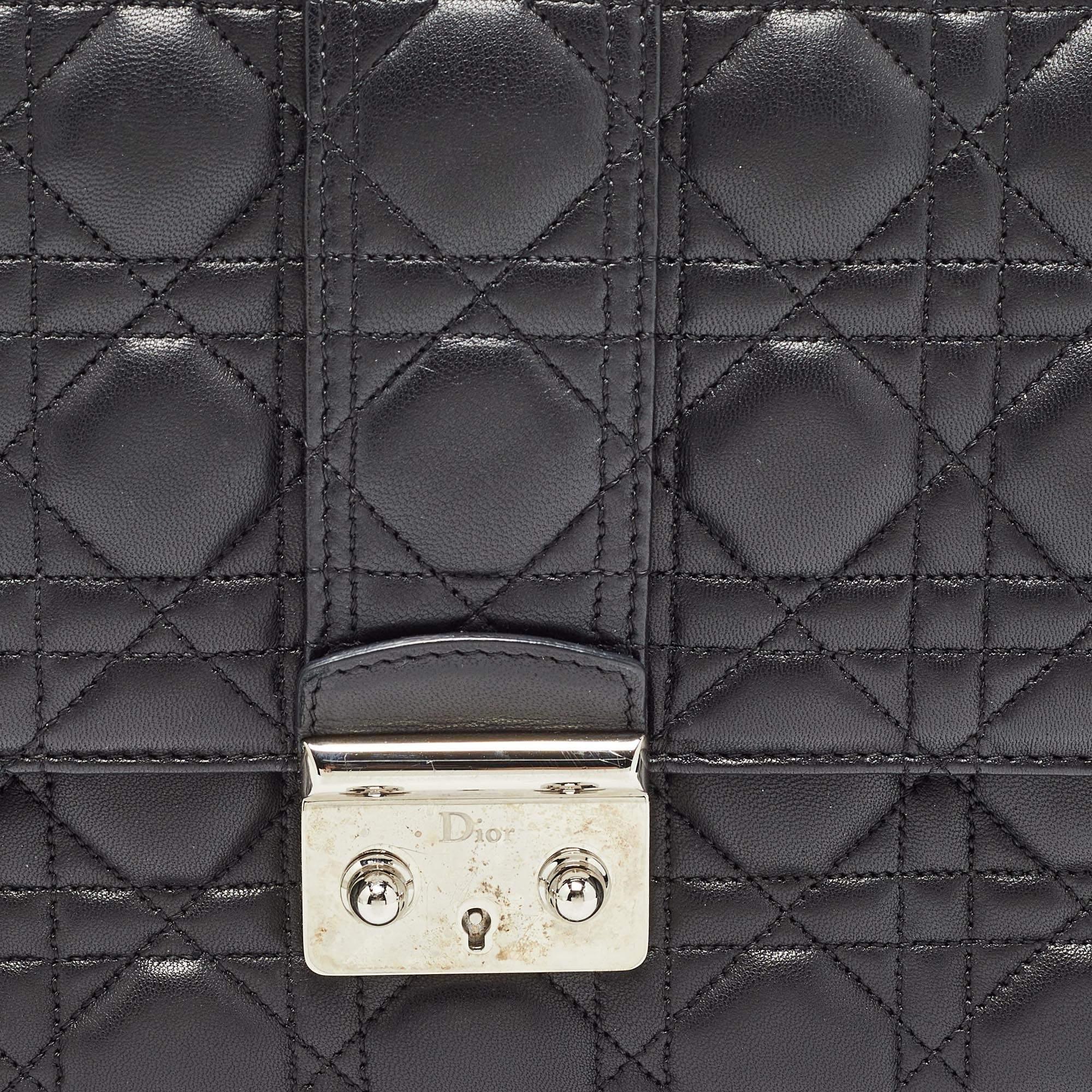Dior Black Cannage Leather Miss Dior Promenade Shoulder Bag 1