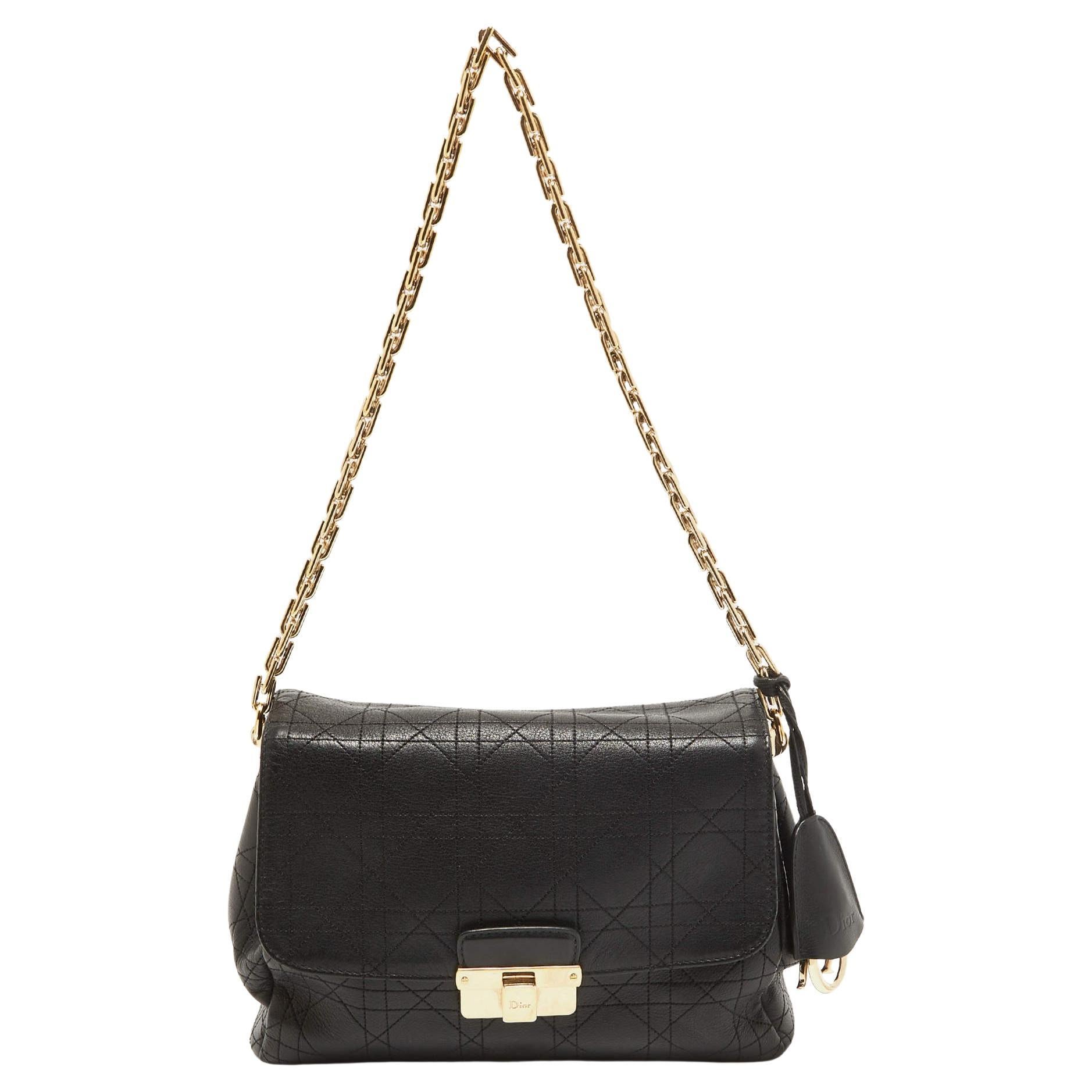 Dior Black Cannage Leather Miss Dior Shoulder Bag