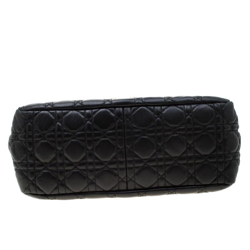 Dior Black Cannage Leather New Lock Flap Bag 7