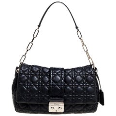 Dior Black Cannage Leather New Lock Flap Bag