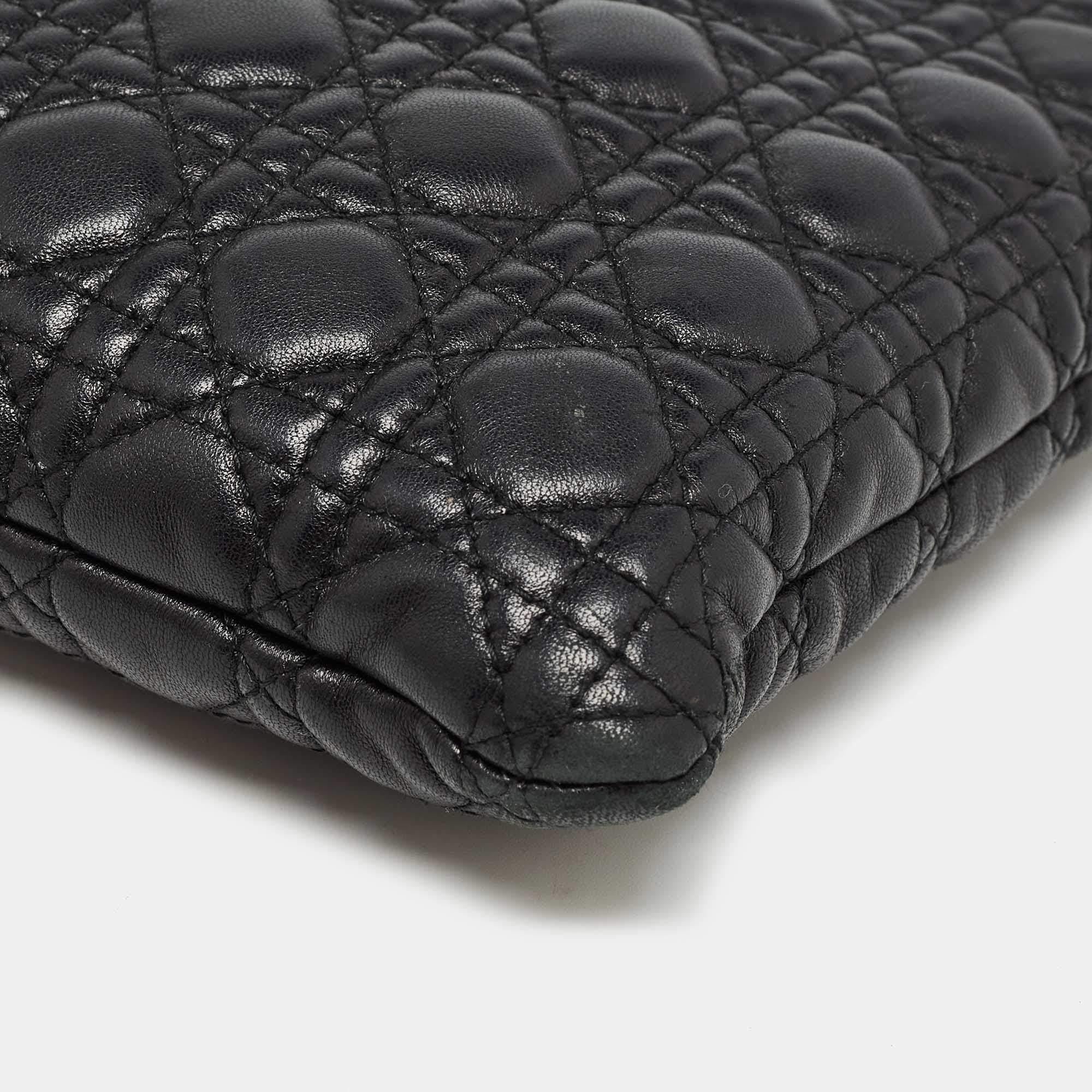 Dior Black Cannage Leather Panarea Clutch 6
