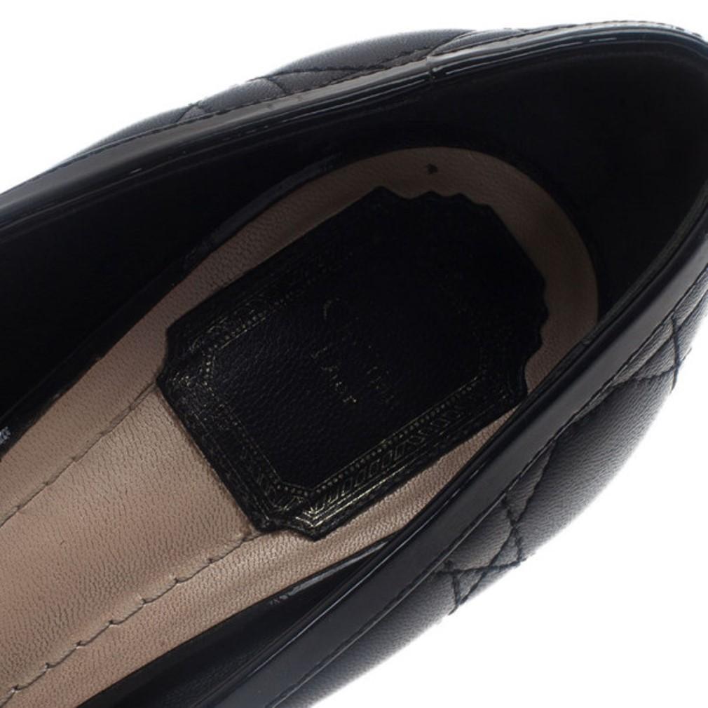 Dior Black Cannage Leather Peep Toe Pumps Size 39.5 6