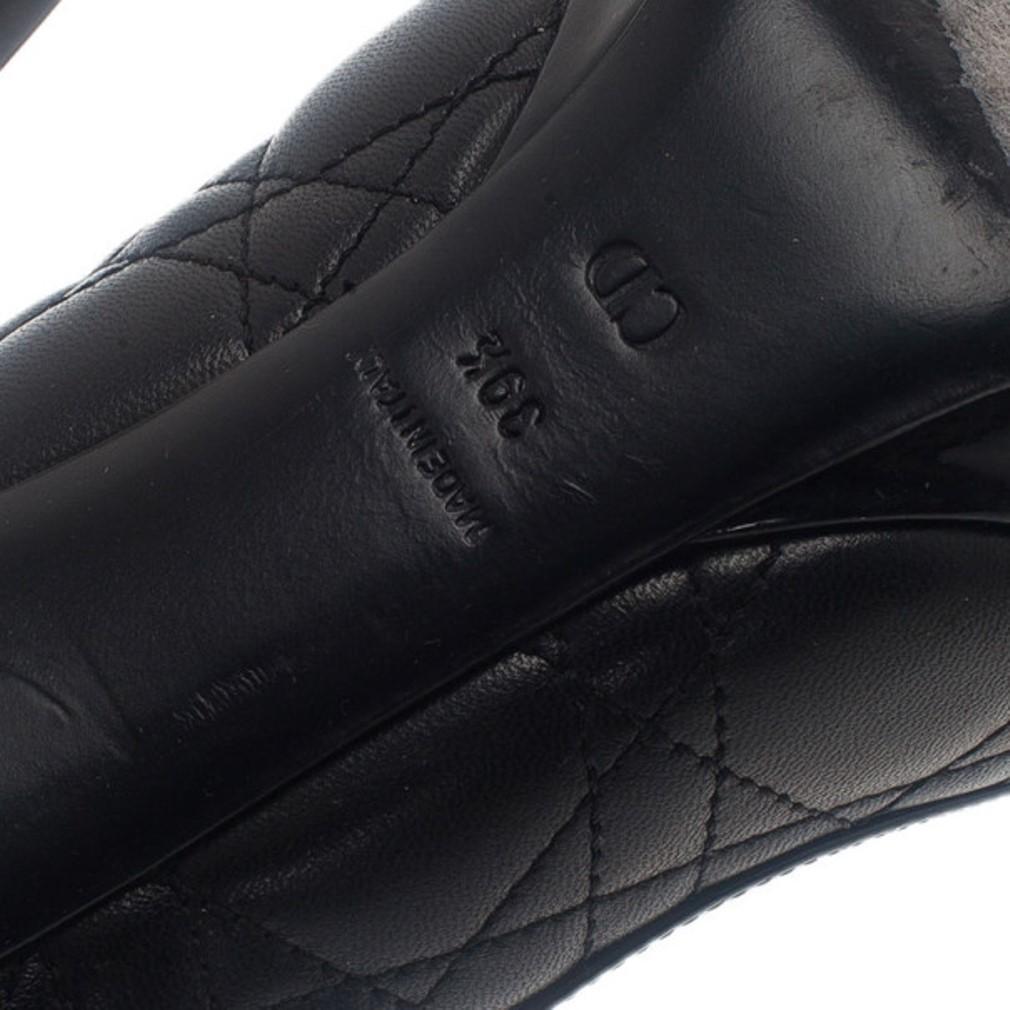 Dior Black Cannage Leather Peep Toe Pumps Size 39.5 7