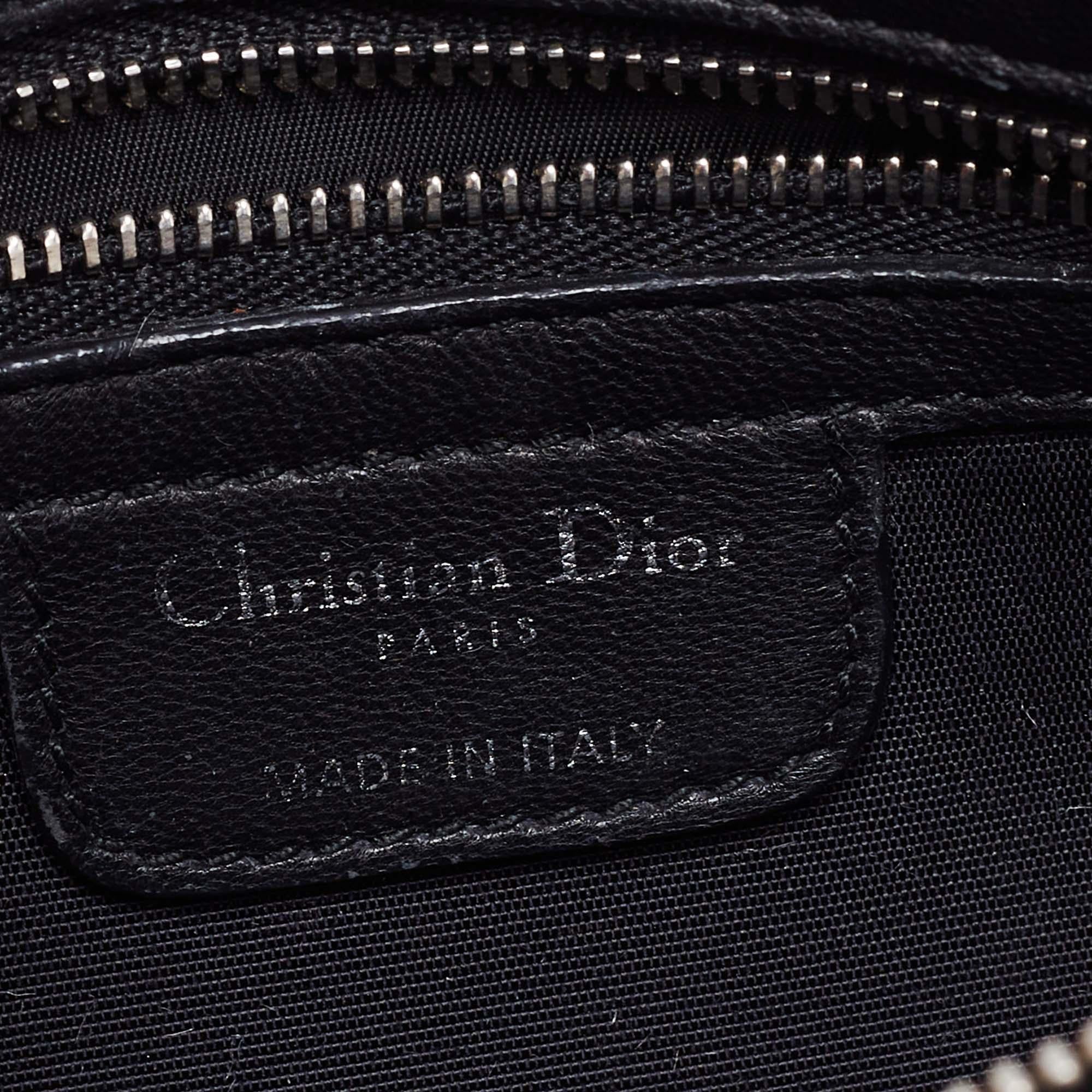Dior Black Cannage Leather Rendezvous Shoulder Bag 4