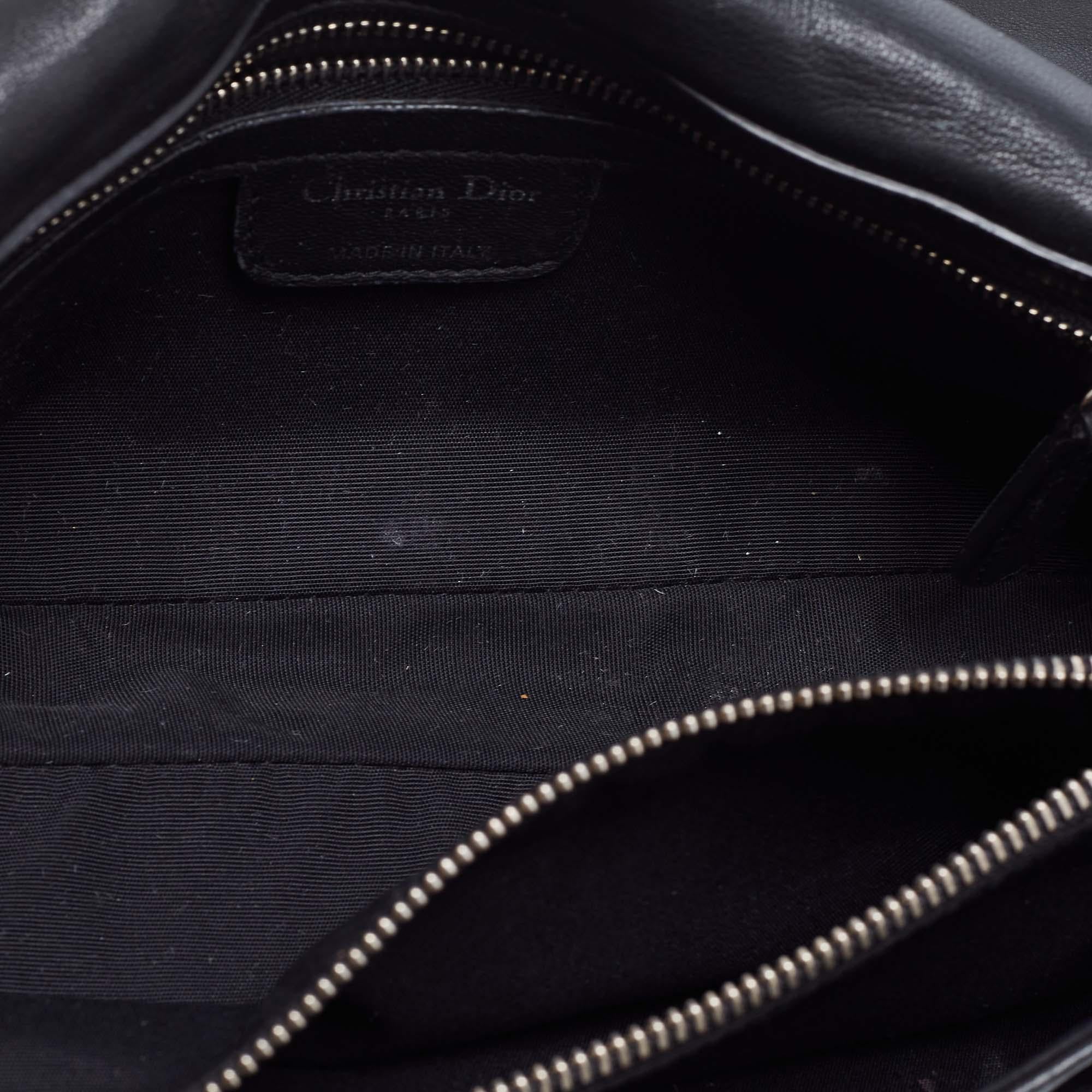 Dior Black Cannage Leather Rendezvous Shoulder Bag 5