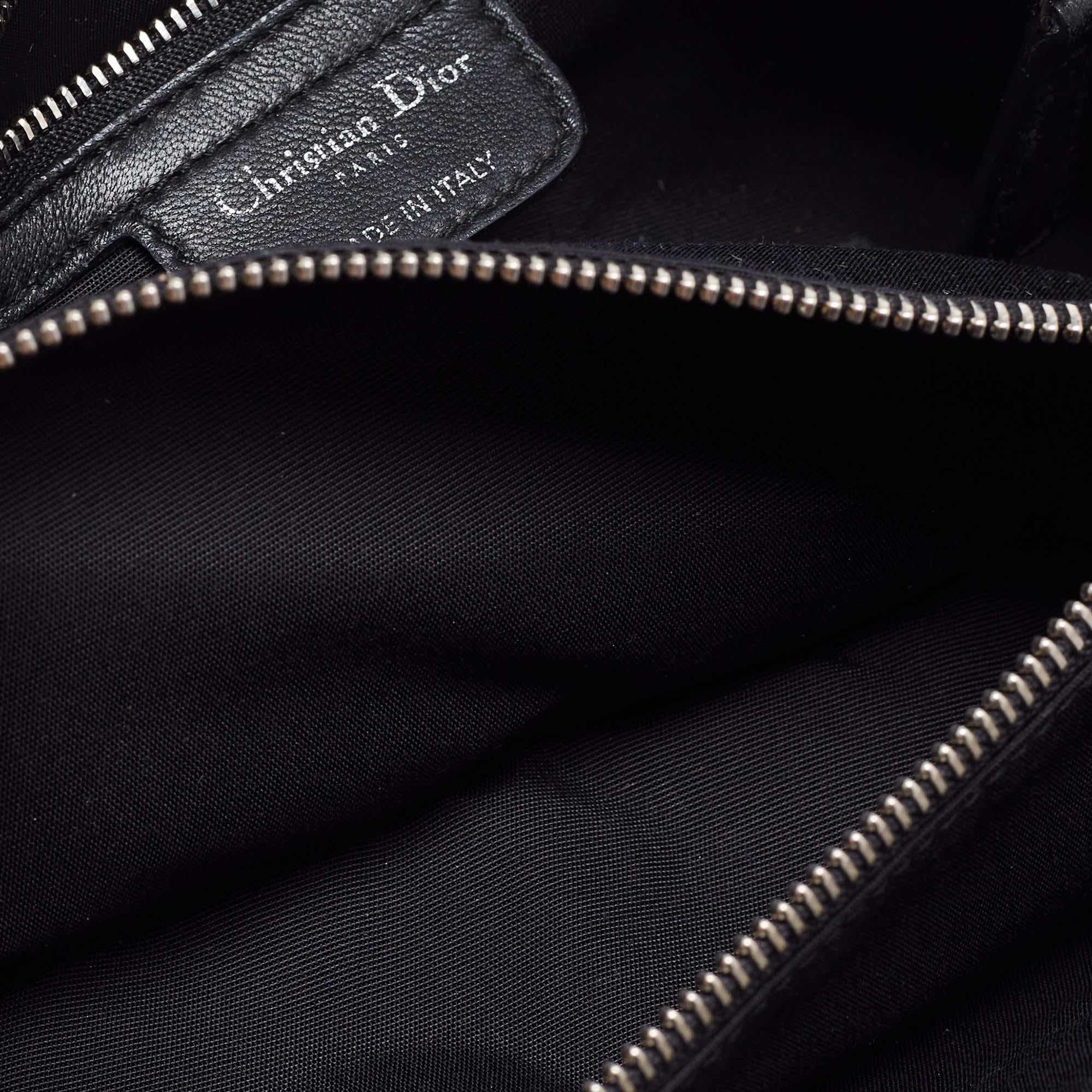 Dior Black Cannage Leather Rendezvous Shoulder Bag 1