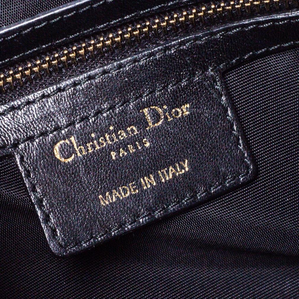 Dior Black Cannage Leather Side Pocket Satchel 6