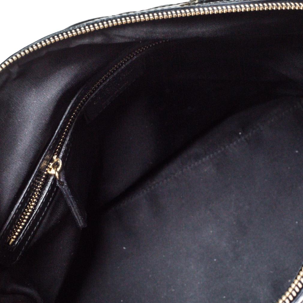 Dior Black Cannage Leather Side Pocket Satchel 4
