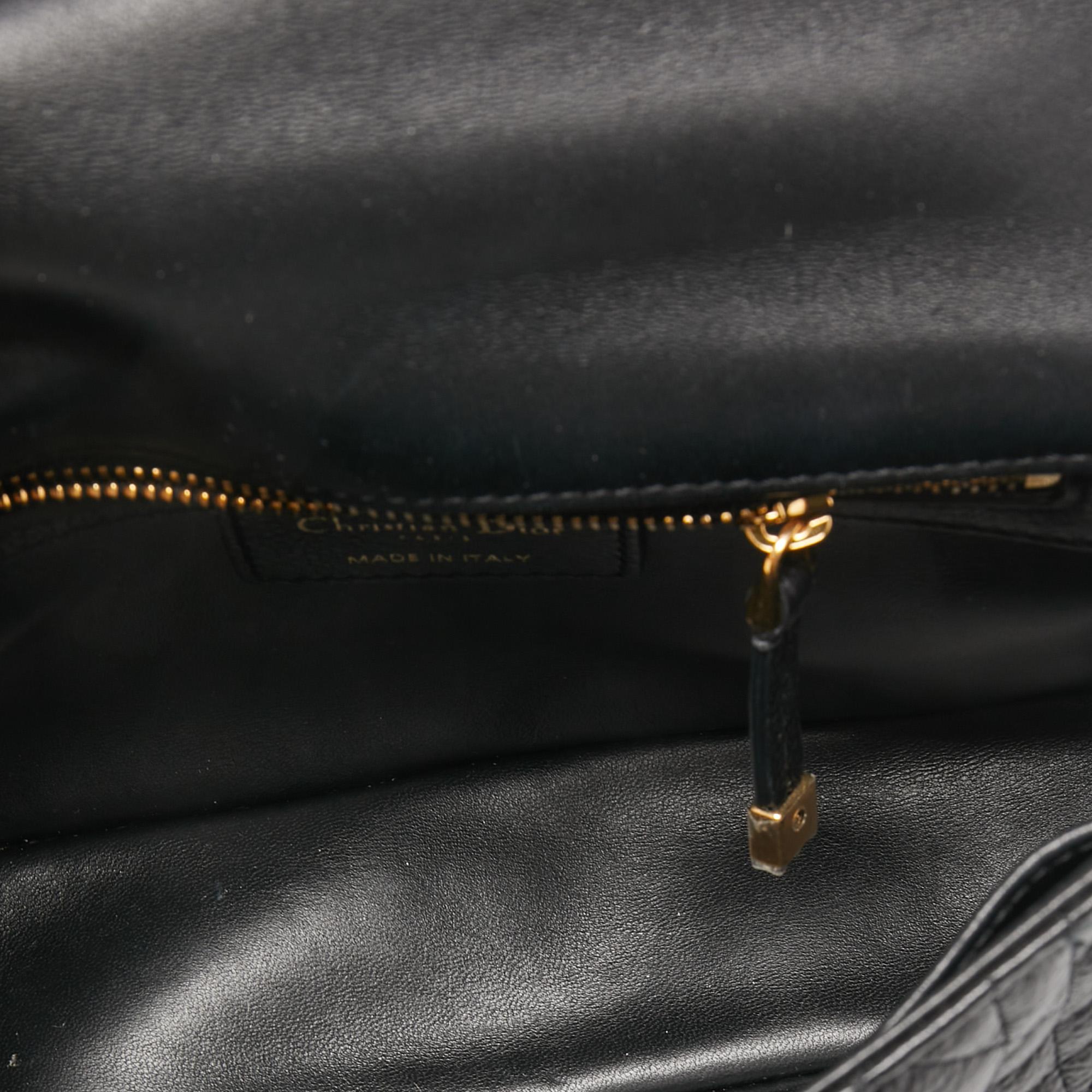 Dior Black Cannage Leather Small Caro Shoulder Bag 3