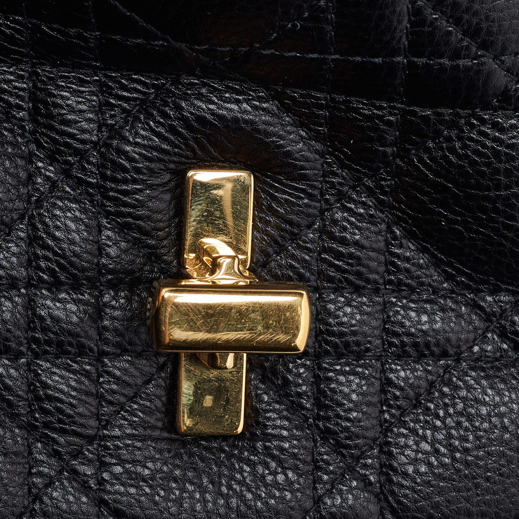 Dior Black Cannage Leather Small Caro Shoulder Bag 1
