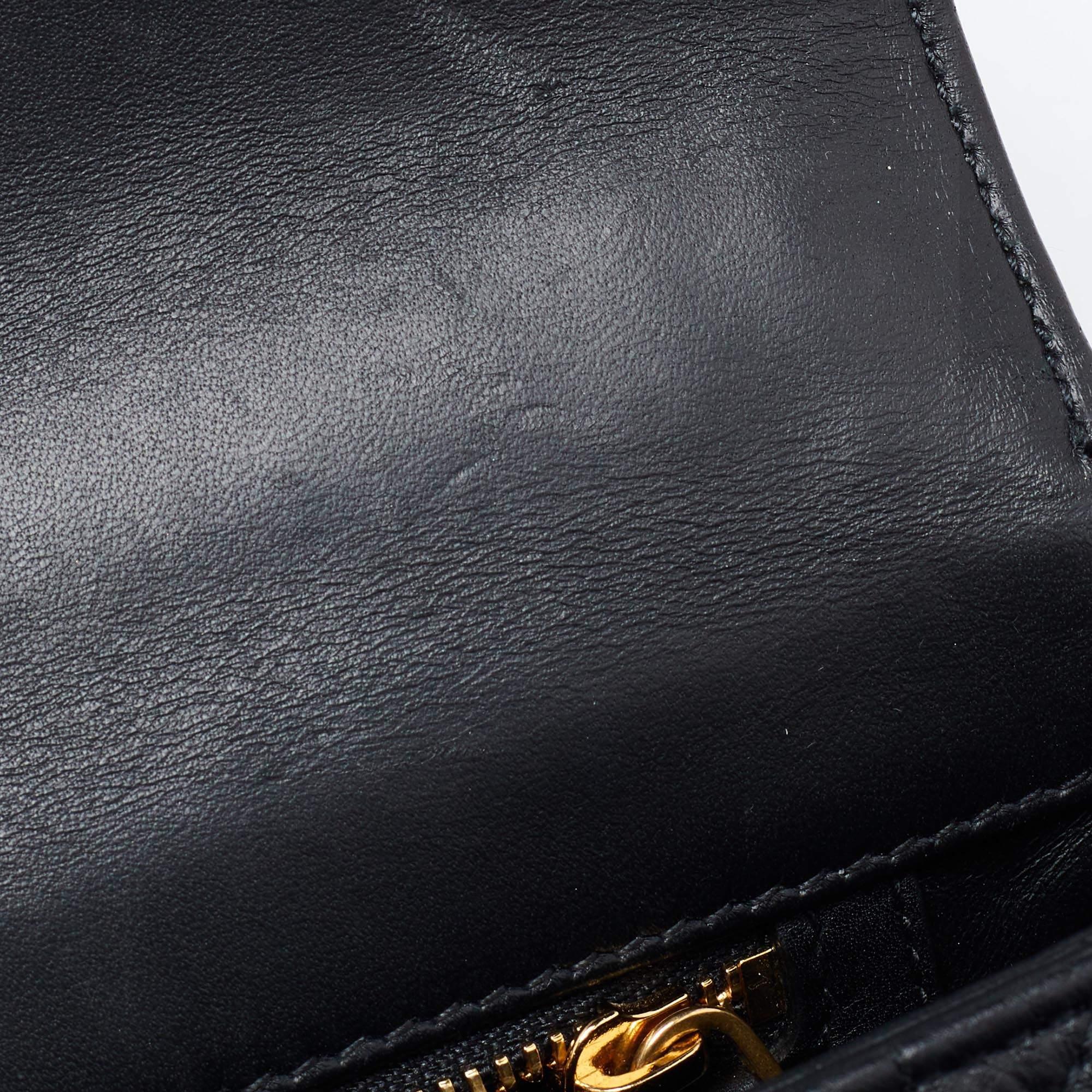 Dior Black Cannage Leather Small Caro Shoulder Bag 2