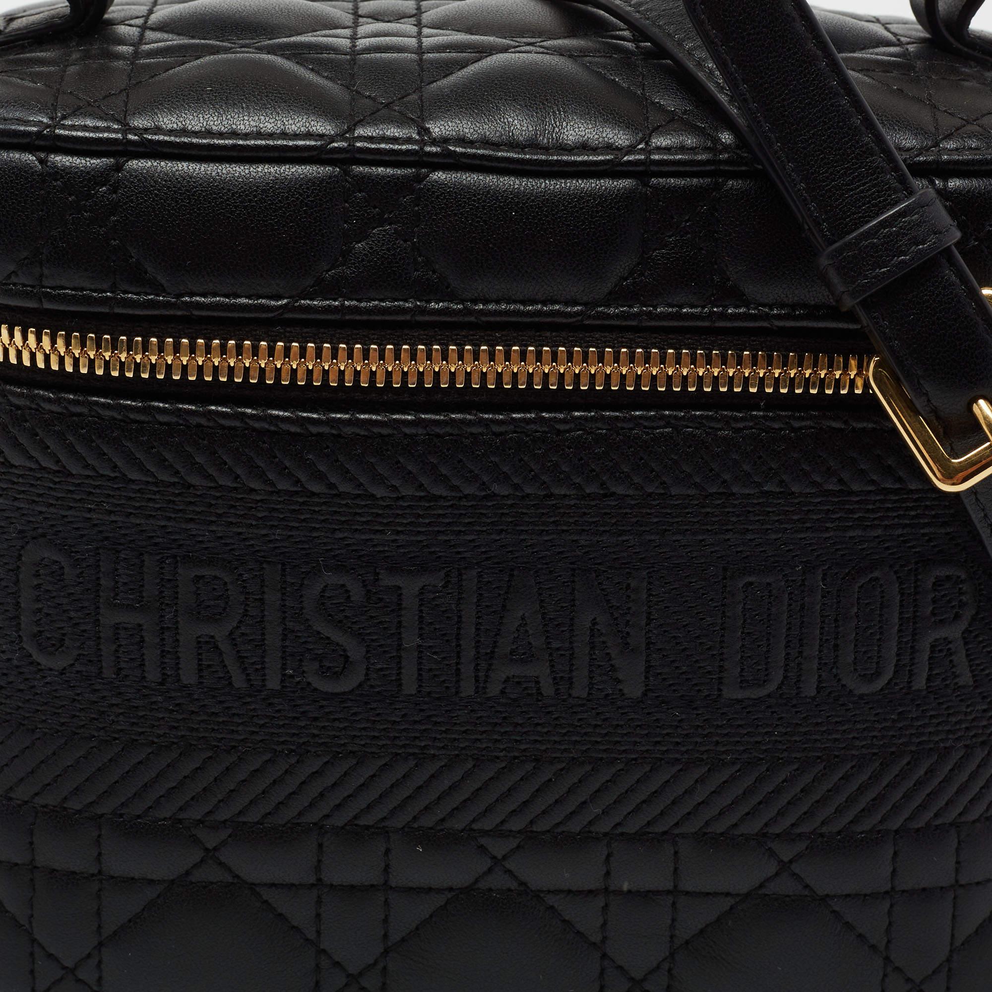 Dior Black Cannage Leather Small Diortravel Vanity Case 3