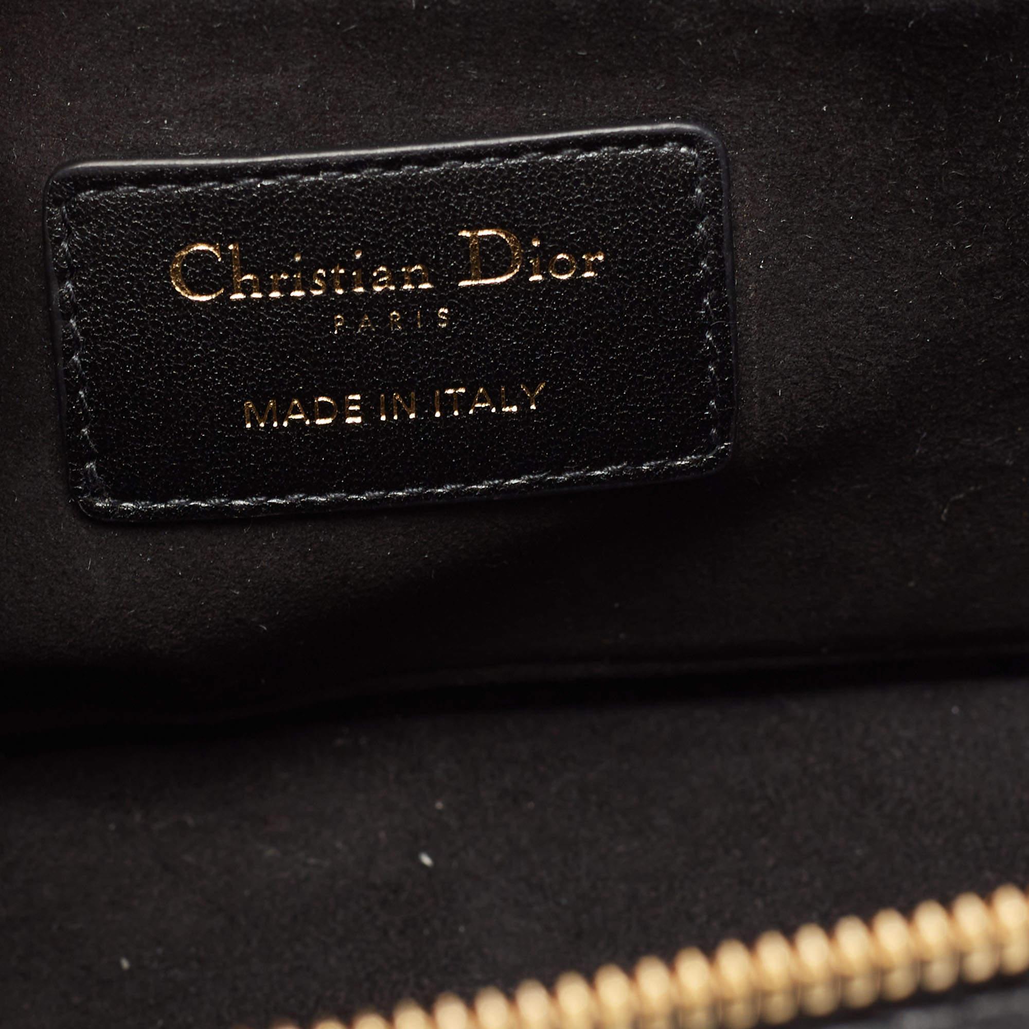 Dior Black Cannage Leather Small Diortravel Vanity Case 6