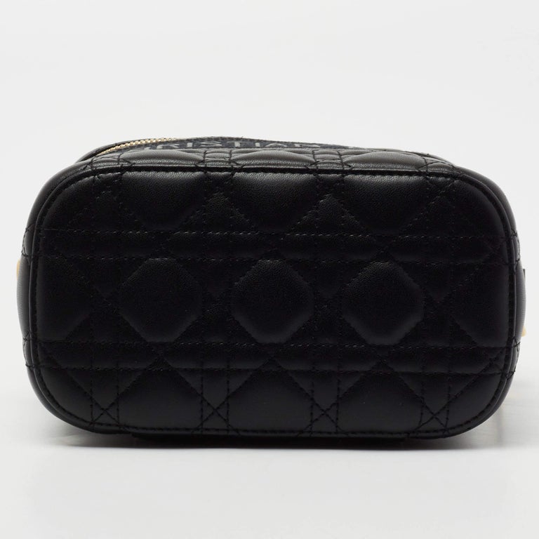 Dior Black Cannage Leather Small Diortravel Vanity Case For Sale at 1stDibs