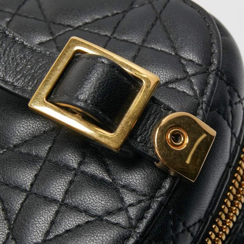 Women's Dior Black Cannage Leather Small Diortravel Vanity Case