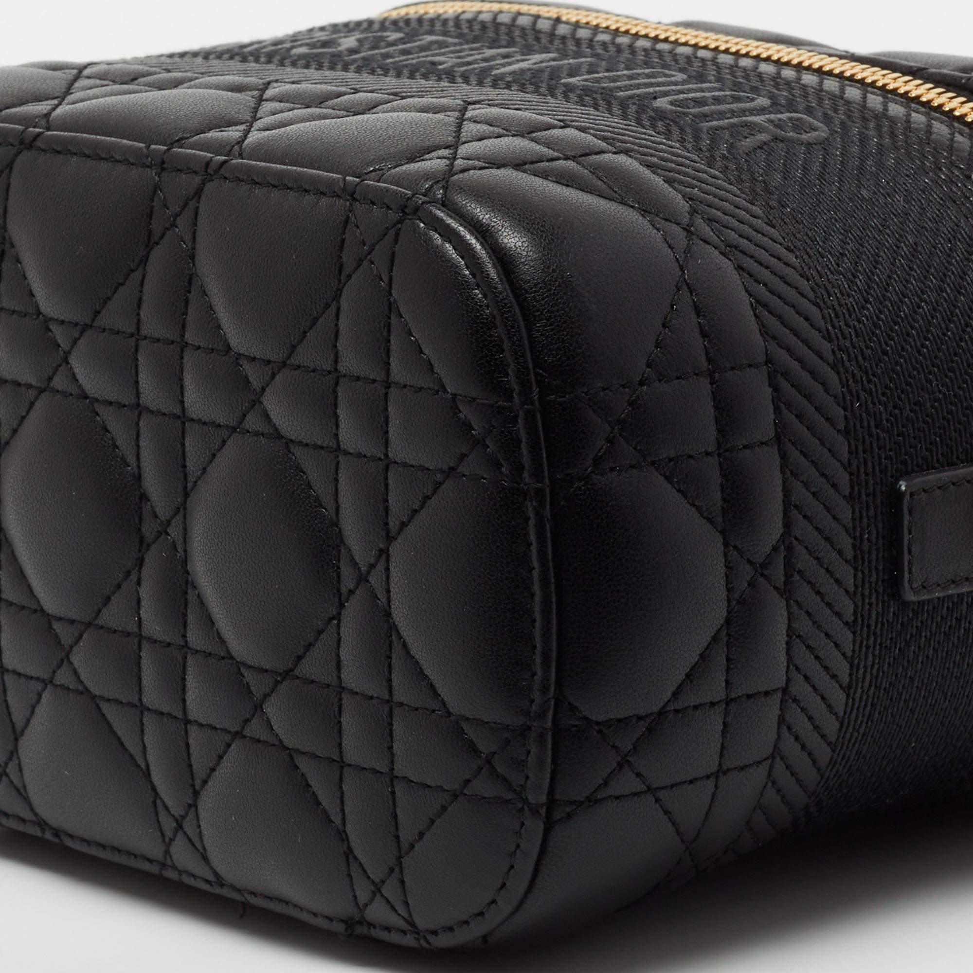 Dior Black Cannage Leather Small Diortravel Vanity Case 1