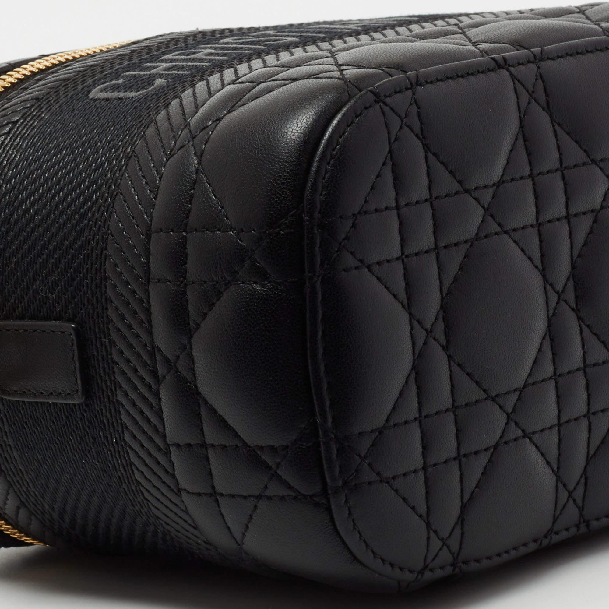 Dior Black Cannage Leather Small Diortravel Vanity Case 2