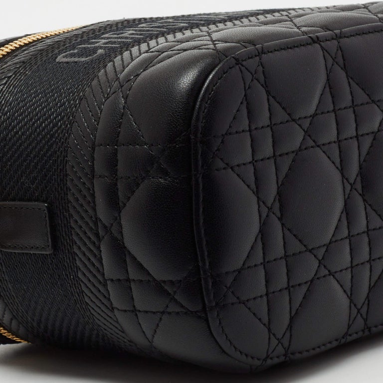 Dior Black Cannage Leather Small Diortravel Vanity Case For Sale at 1stDibs