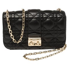 Dior Black Cannage Leather Small Miss Dior Flap Bag