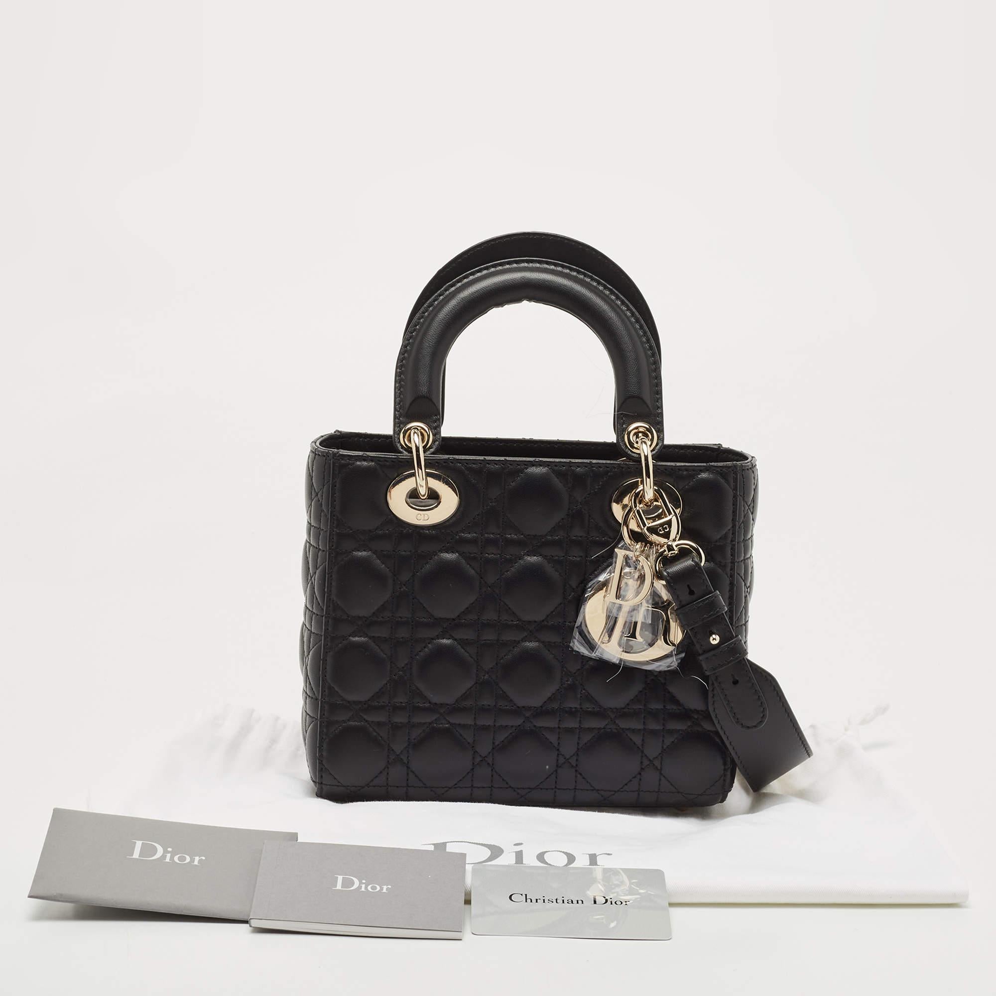 Dior Black Cannage Leather Small My ABCDior Lady Dior Tote 6