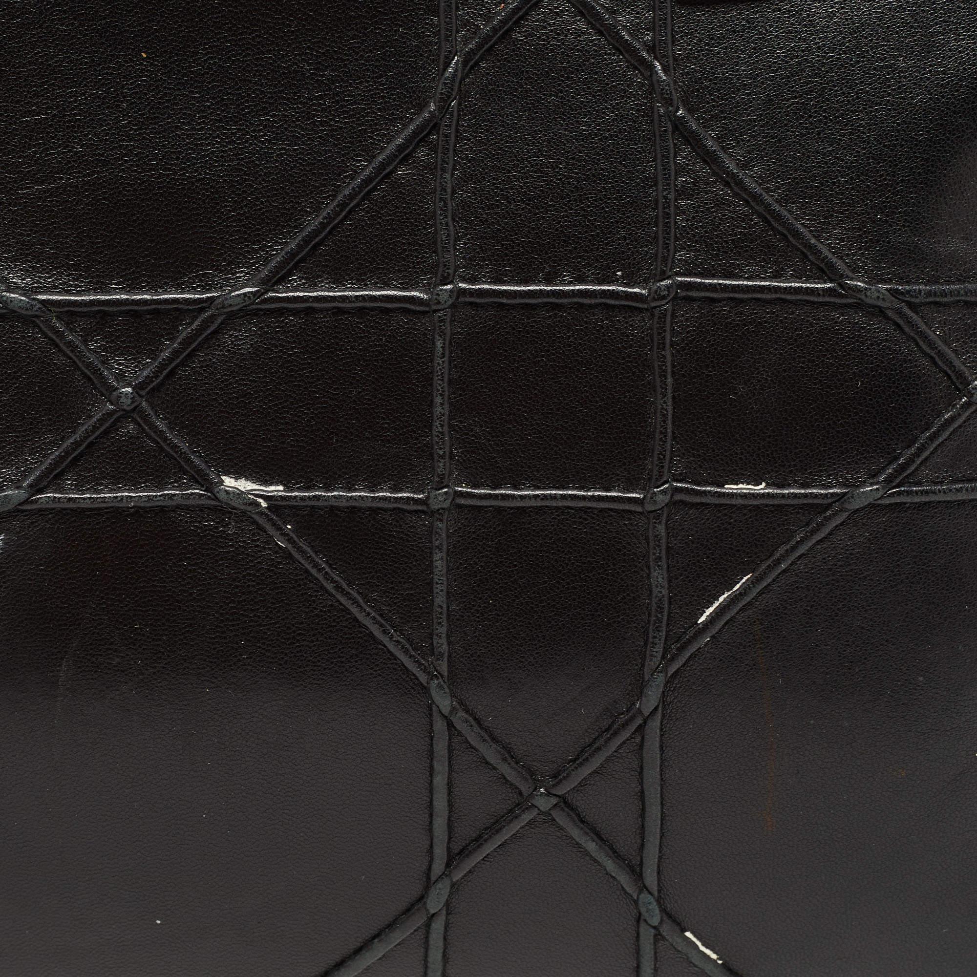 Dior Schwarze Cannage Leder-Tragetasche für die weiche Lady Dior im Angebot 13
