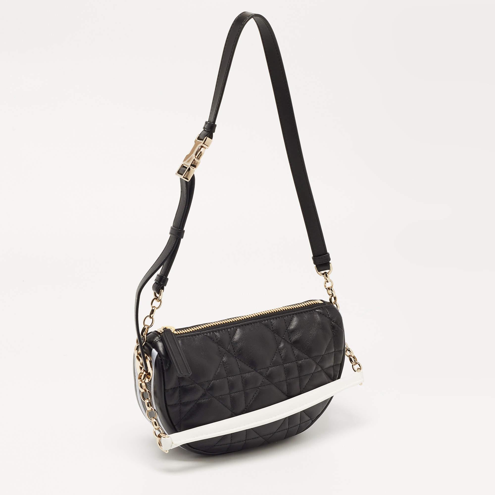 Women's Dior Black Cannage Leather Small Vibe Hobo For Sale