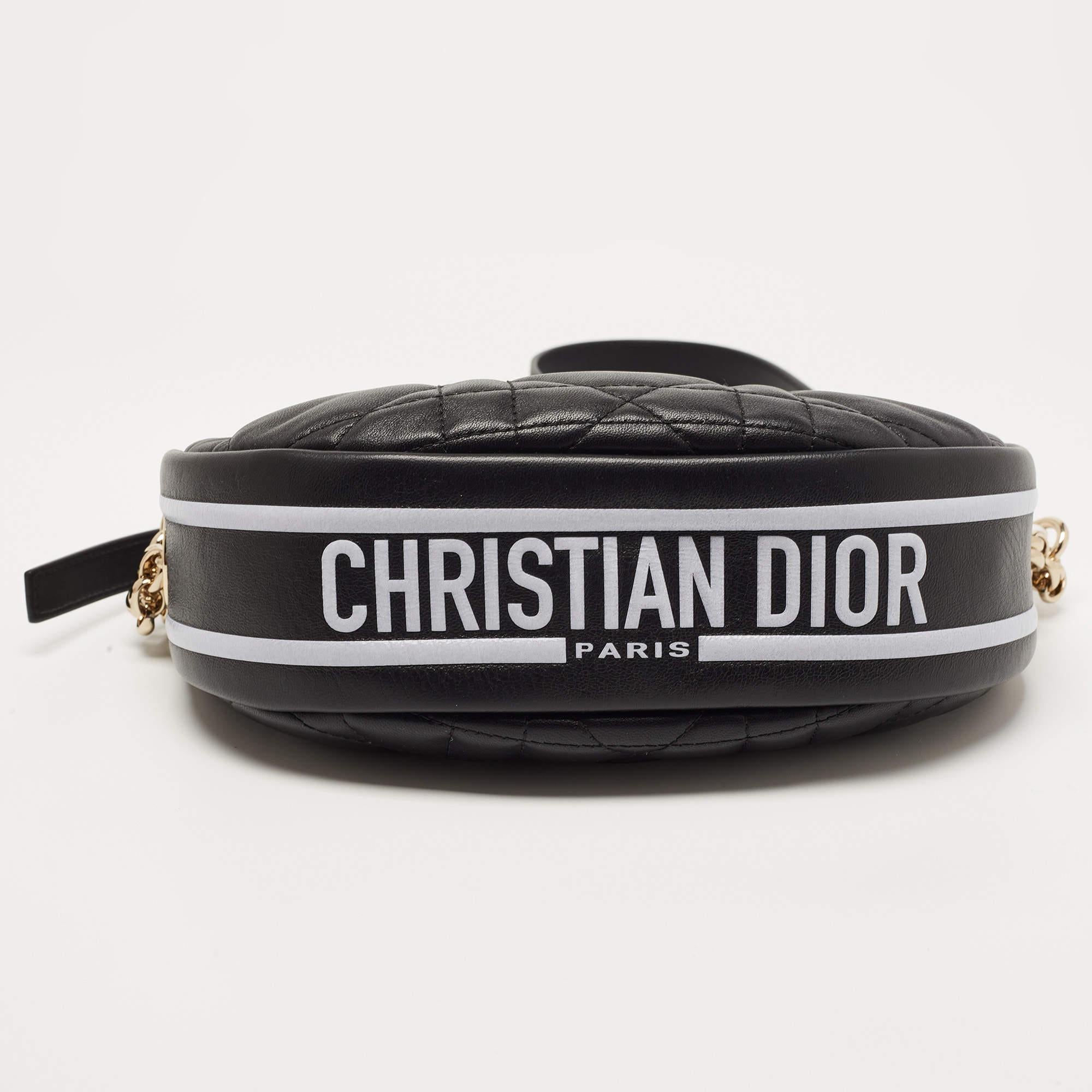 Dior Black Cannage Leather Small Vibe Hobo For Sale 1