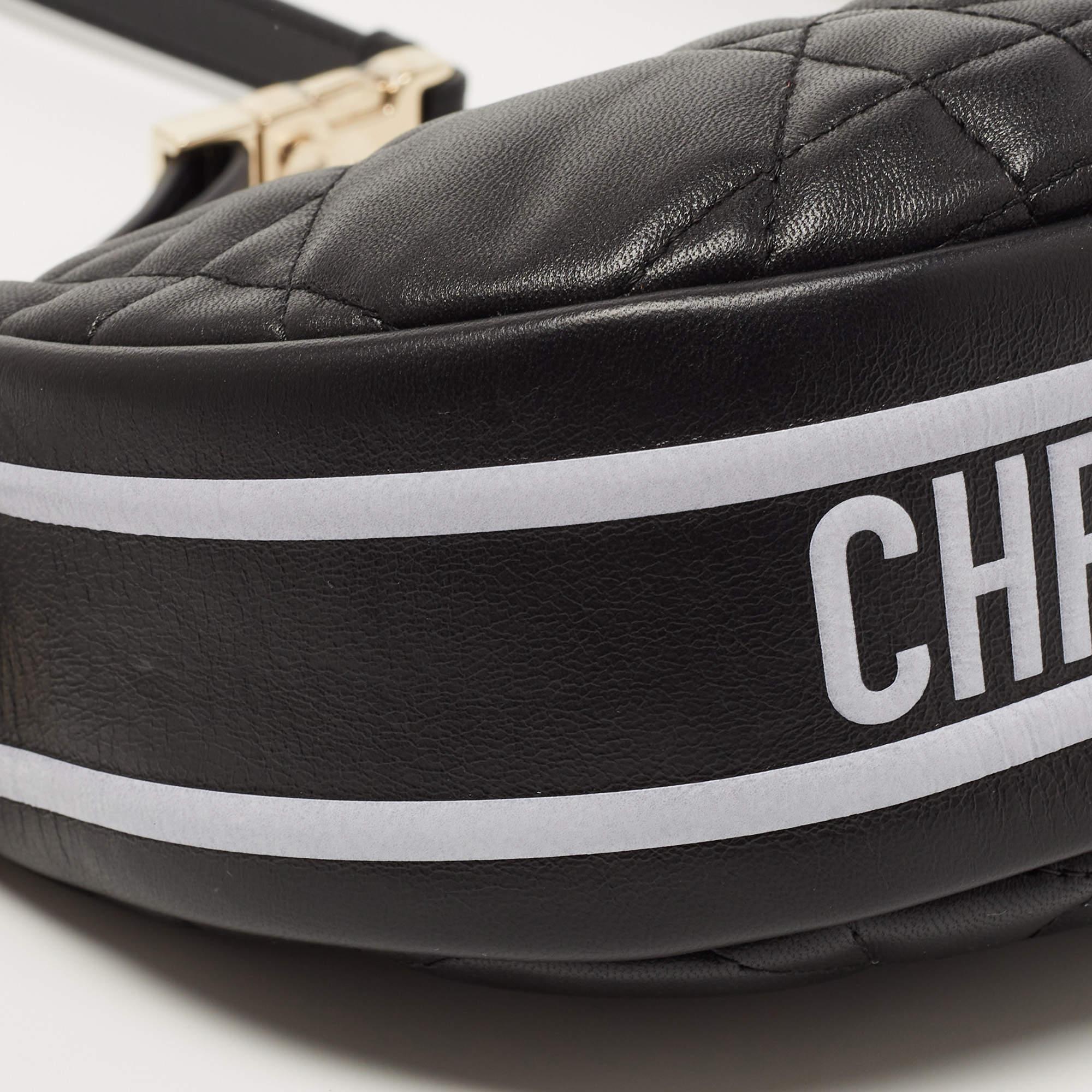 Dior Black Cannage Leather Small Vibe Hobo For Sale 2
