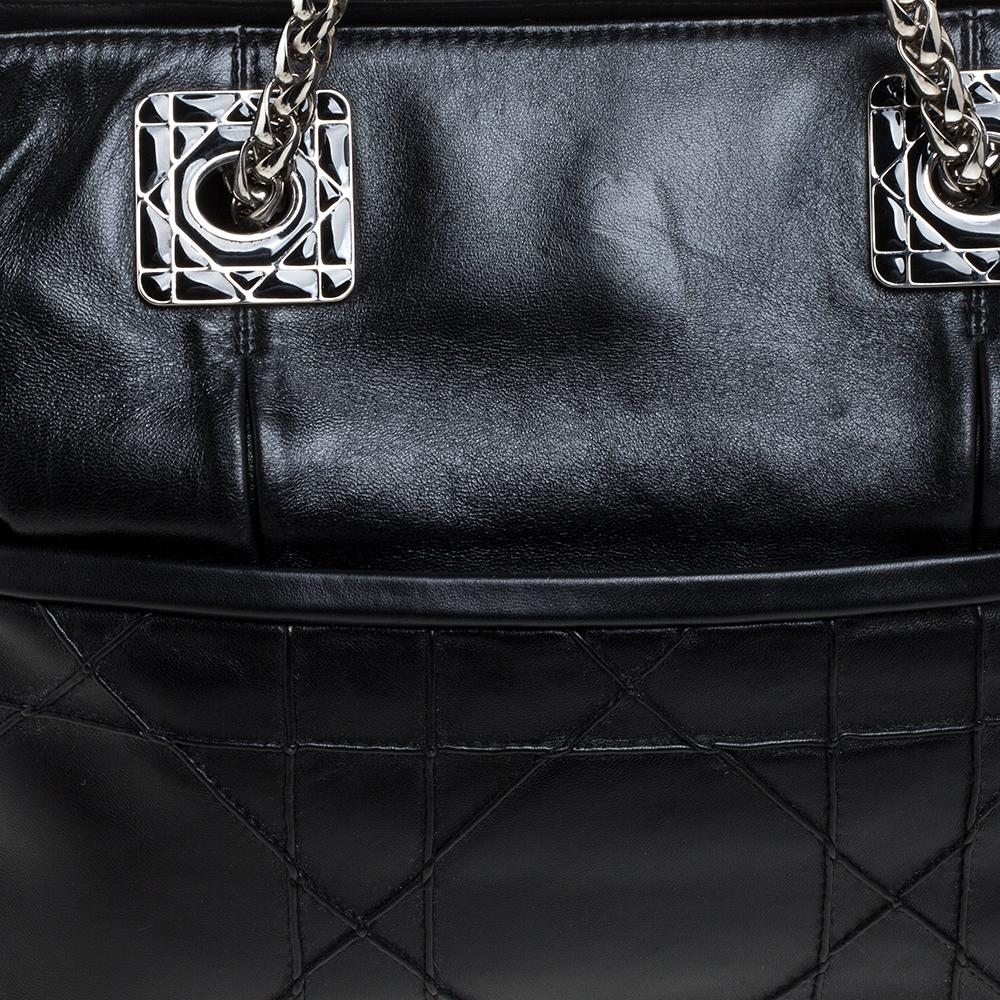 Dior Black Cannage Leather So Dior Tote 2