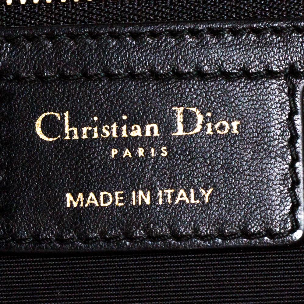 Dior Black Cannage Leather Soft Lady Dior Shopper Tote In Good Condition In Dubai, Al Qouz 2
