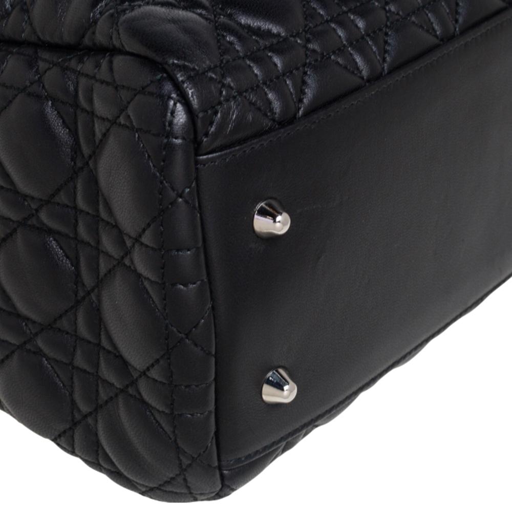 Dior Cannage Negro Piel Suave Lady Dior Shopper Tote 4