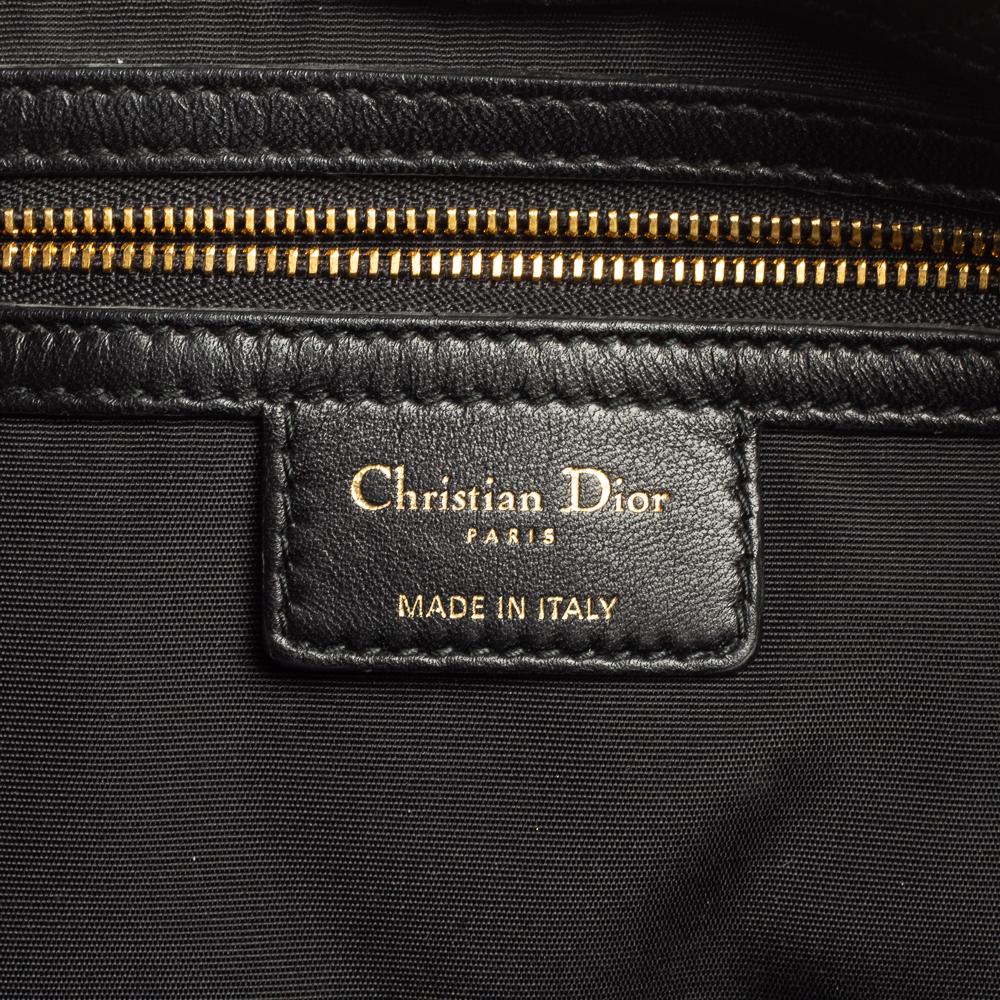 Dior Black Cannage Leather Soft Lady Dior Shopper Tote 4