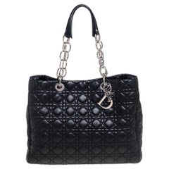 Dior Schwarz Cannage Soft Lady Dior Shopper Tote aus Leder in Schwarz