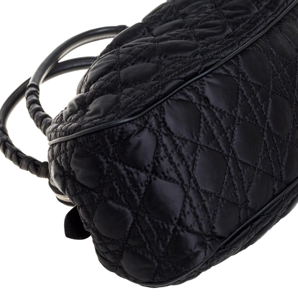 Dior Black Cannage Nylon and Leather Charming Doctor Bag 3