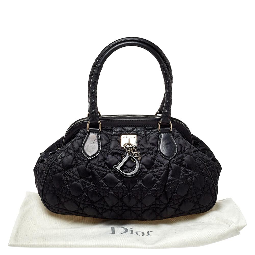 Dior Black Cannage Nylon and Leather Charming Doctor Bag 6