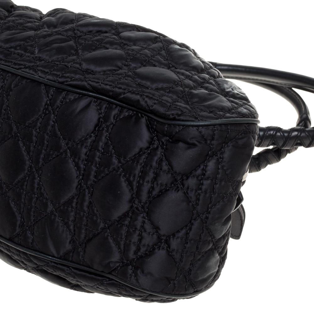 Dior Black Cannage Nylon and Leather Charming Doctor Bag 4