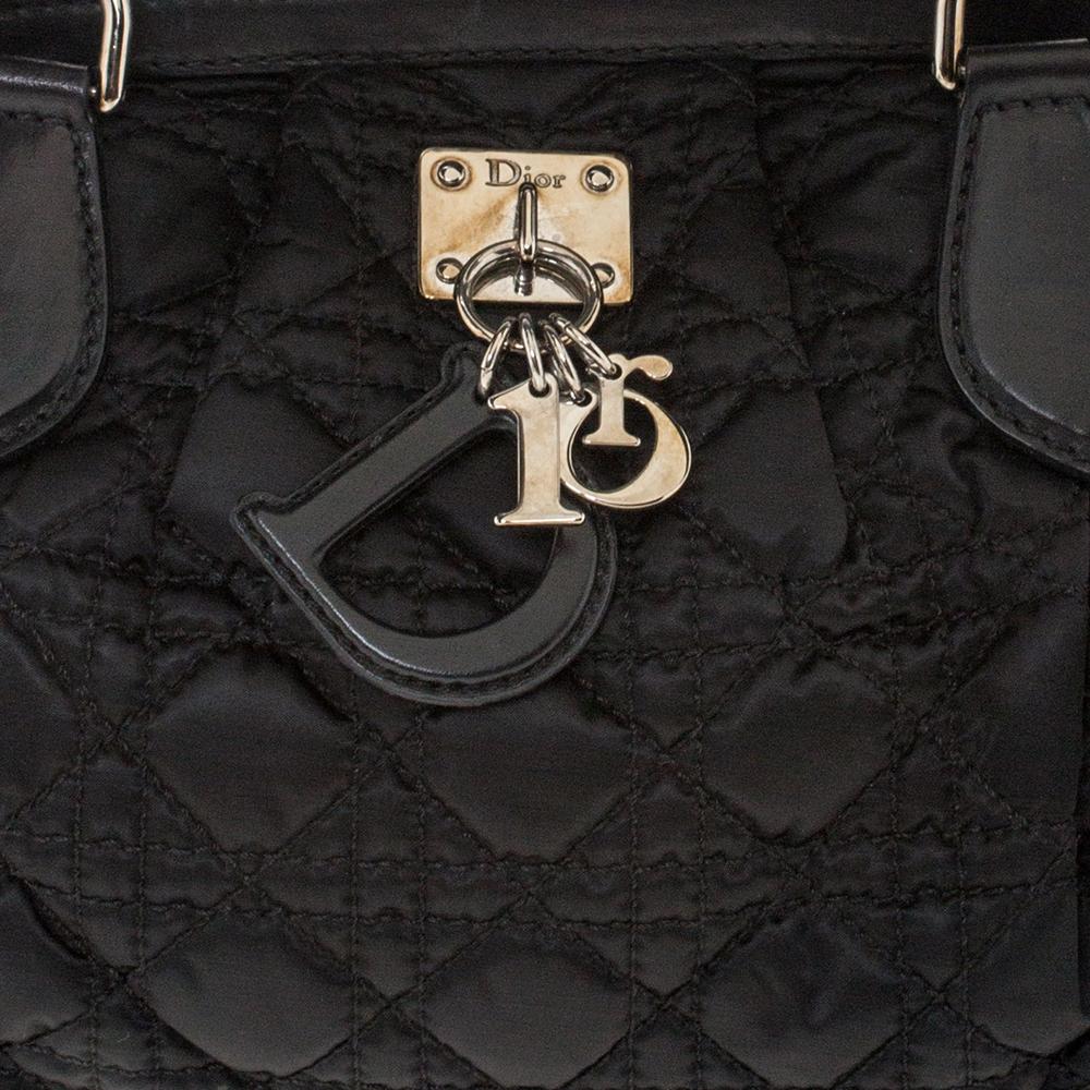 Dior Black Cannage Nylon and Leather Charming Doctor Bag 2