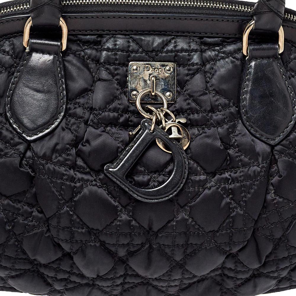 Dior Black Cannage Nylon and Leather Charming Doctor Bag 2