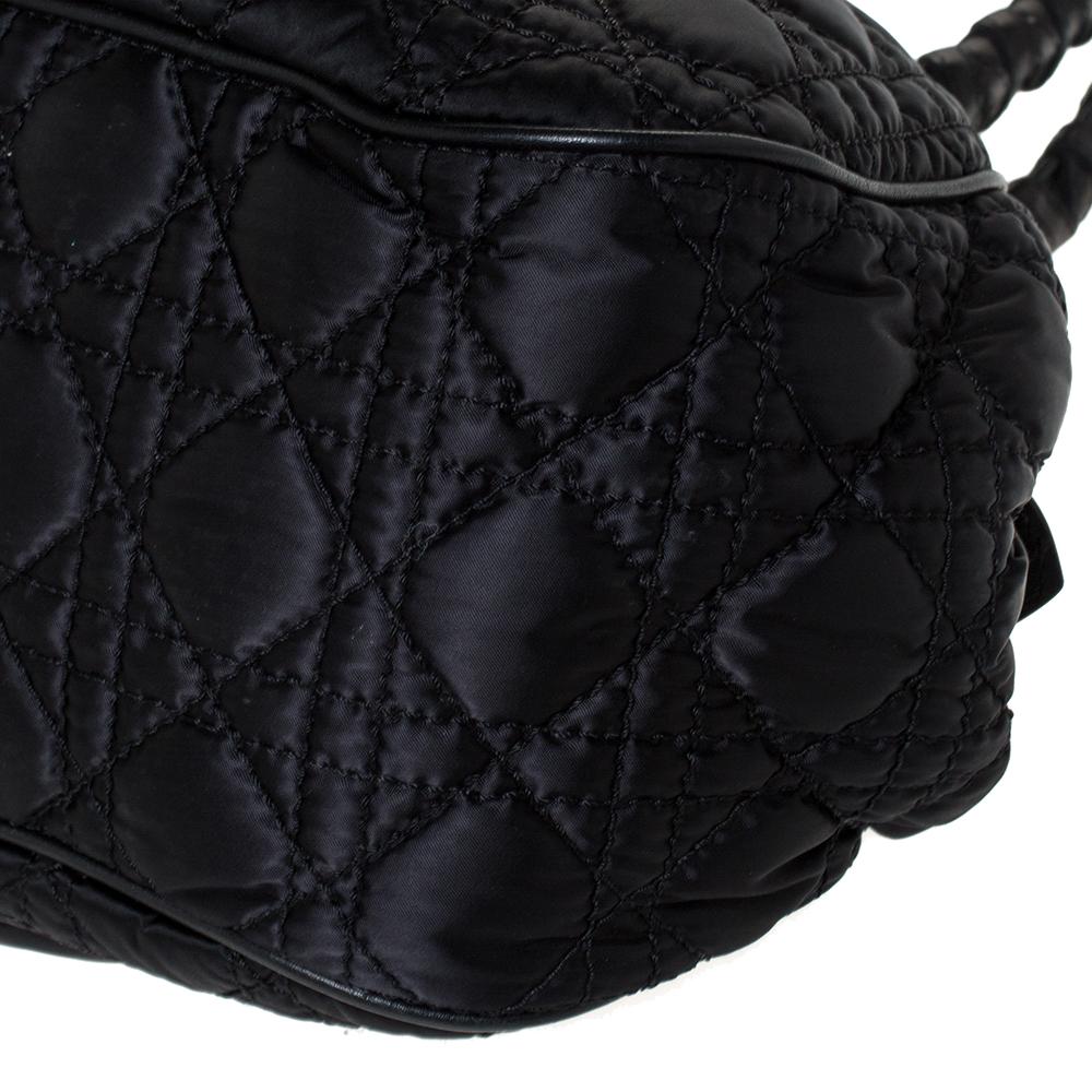 Dior Black Cannage Nylon and Leather Charming Doctor Bag 4