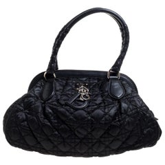 Dior Black Cannage Nylon and Leather Charming Doctor Bag