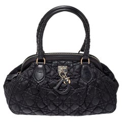 Dior Black Cannage Nylon and Leather Charming Doctor Bag