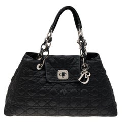 Dior Black Cannage Nylon Charming Lock Satchel