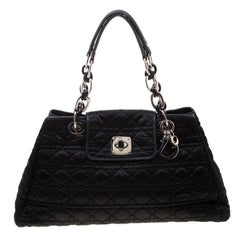 Dior Black Cannage Nylon Charming Lock Satchel