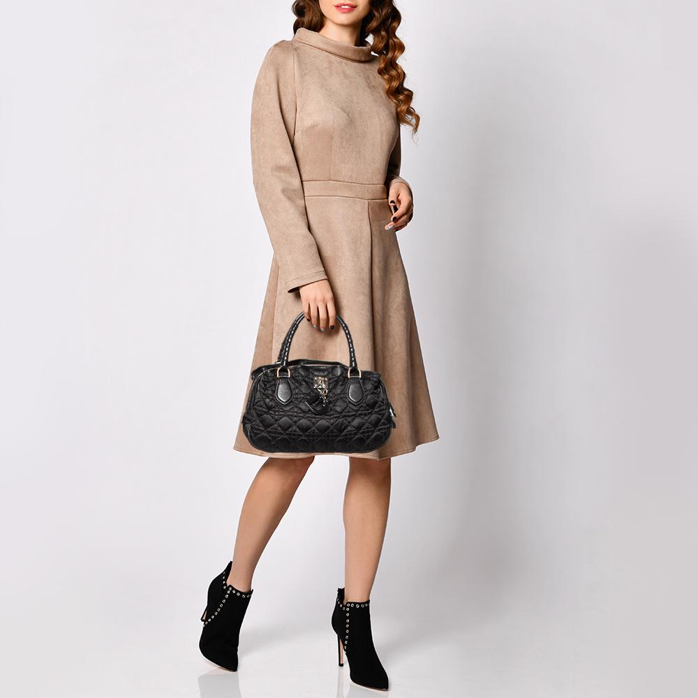 Dior Black Cannage Nylon Charming Shoulder Bag In Good Condition In Dubai, Al Qouz 2