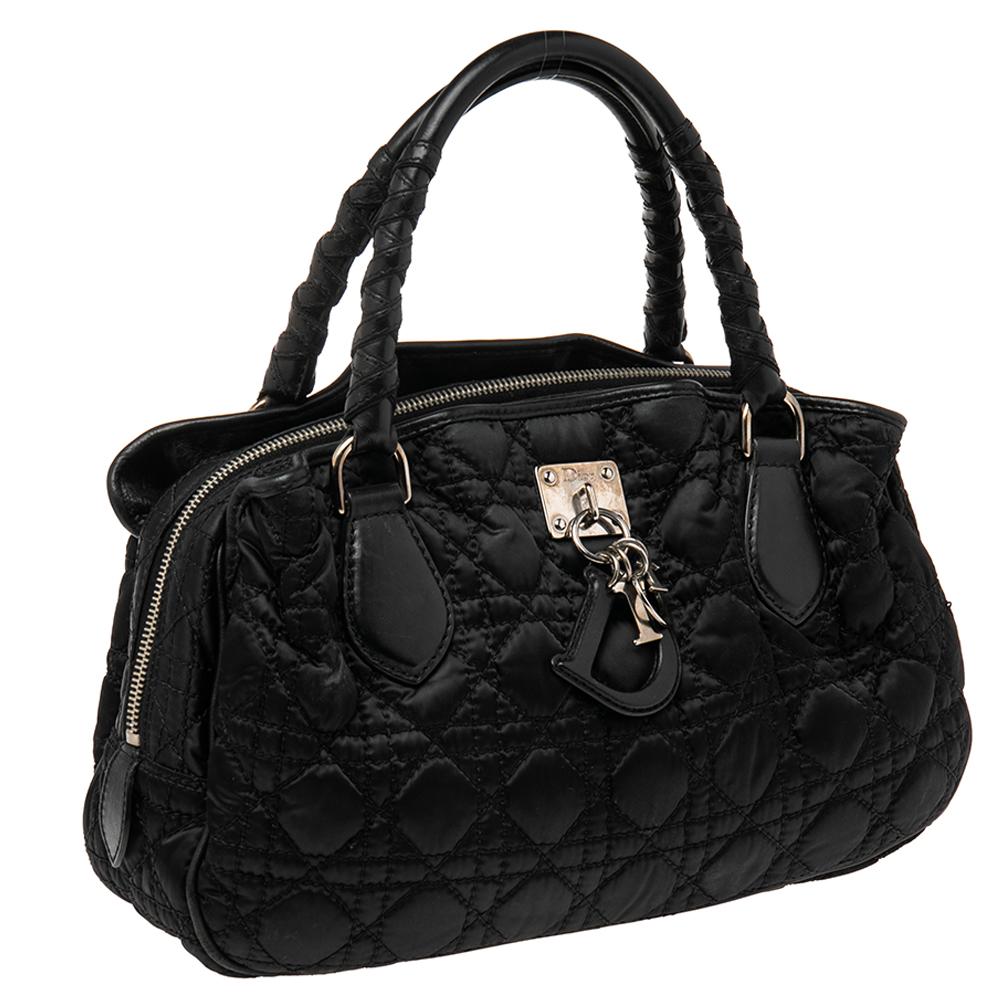 Women's Dior Black Cannage Nylon Charming Shoulder Bag