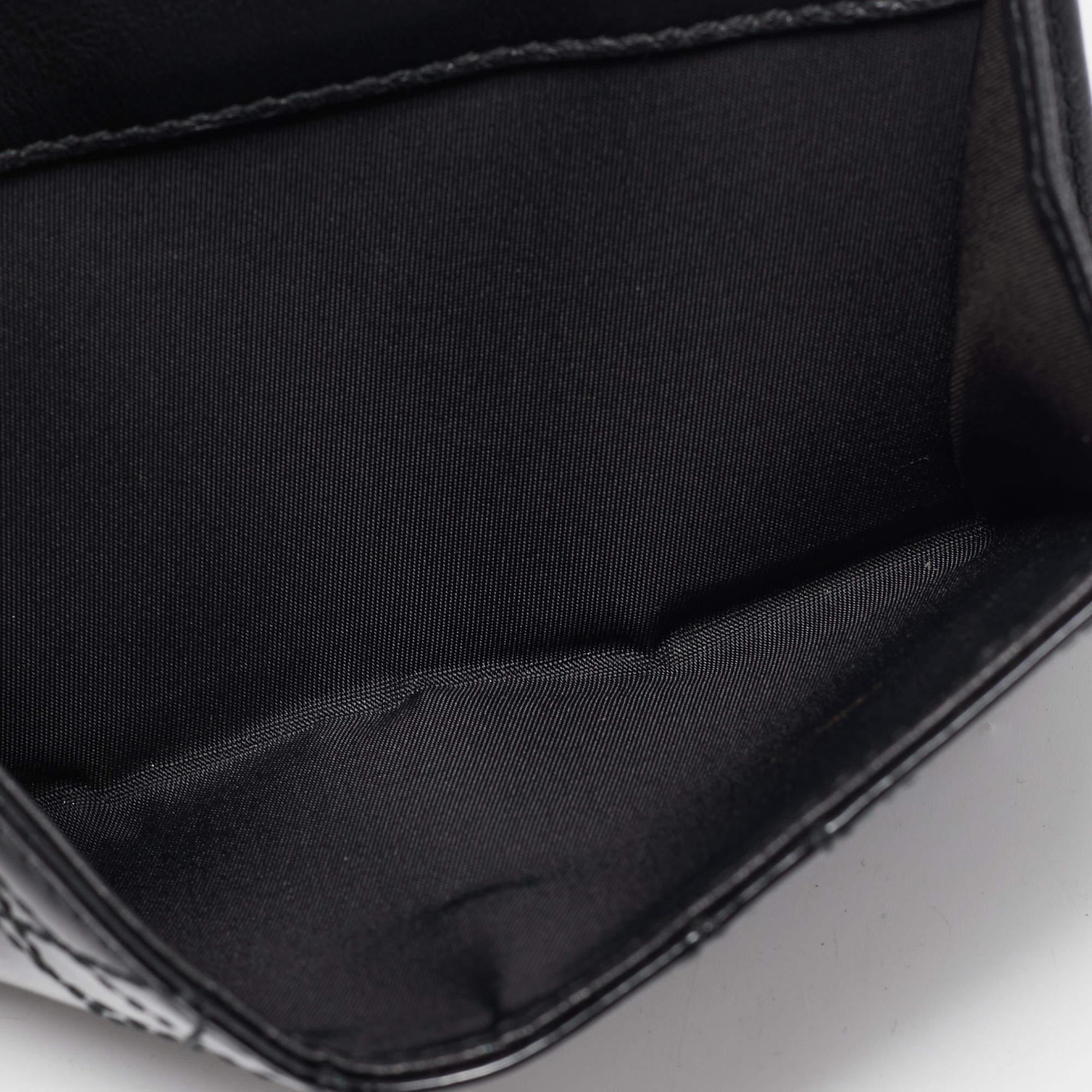 Women's Dior Black Cannage Patent Leather Lady Dior French Wallet